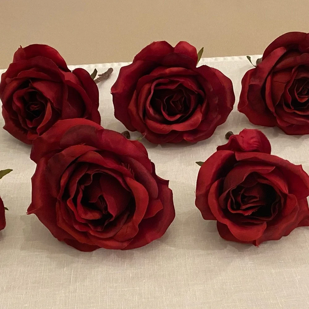 (7) Red Roses / Faux Florals.